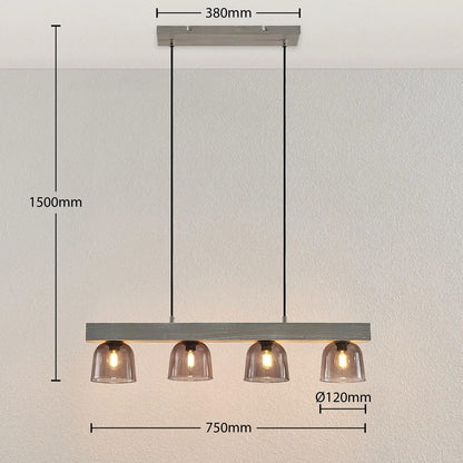 Lindby Watan pakabinamas šviestuvas su pilkais lęšiais