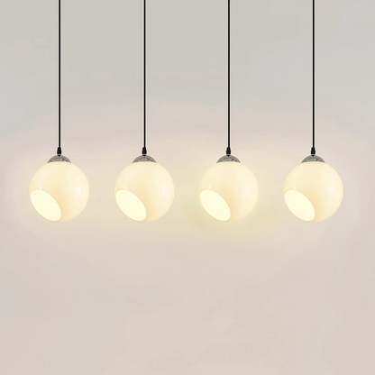 Lindby Odila pakabinamas šviestuvas, 4 stiklinės sferos, baltas