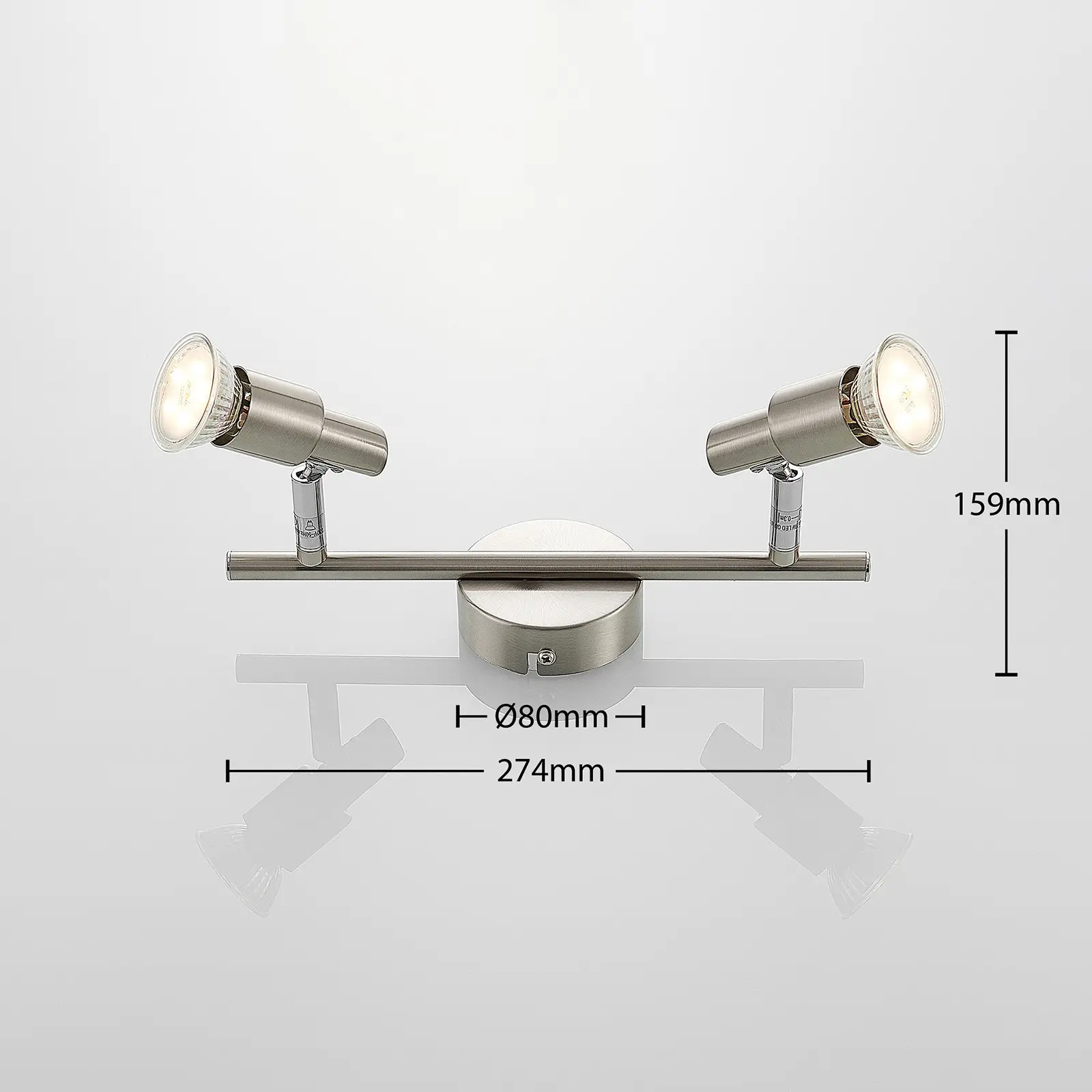 ELC Farida LED lubinis šviestuvas, nikelis, 2 šviesos šaltiniai