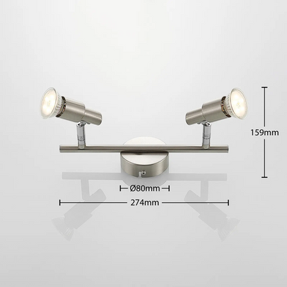 ELC Farida LED lubinis šviestuvas, nikelis, 2 šviesos šaltiniai