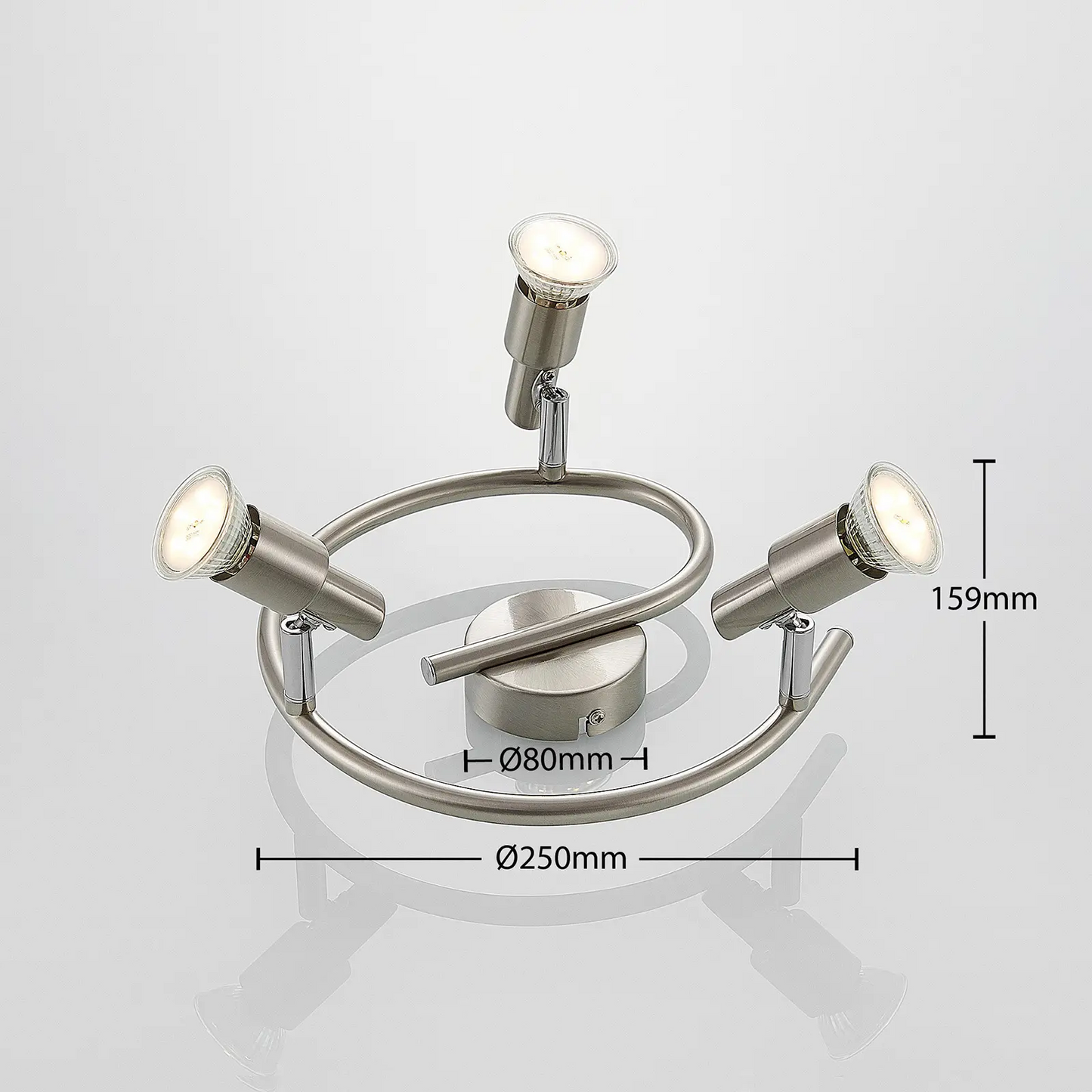 ELC Farida LED lubinis šviestuvas, nikelis, 3 šviesos šaltiniai