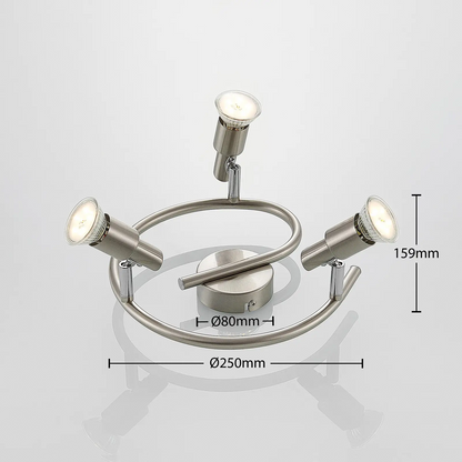 ELC Farida LED lubinis šviestuvas, nikelis, 3 šviesos šaltiniai