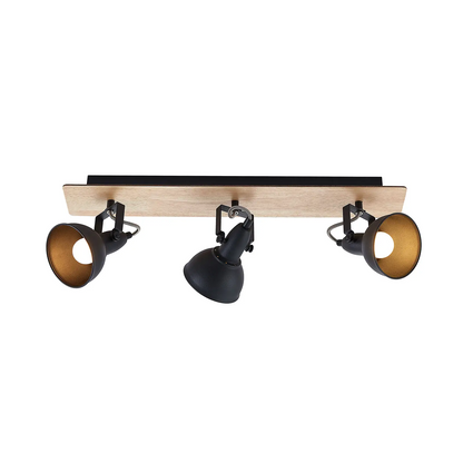 Lindby Aylis lubinis šviestuvas, juodas, medinis, 3 lempučių.