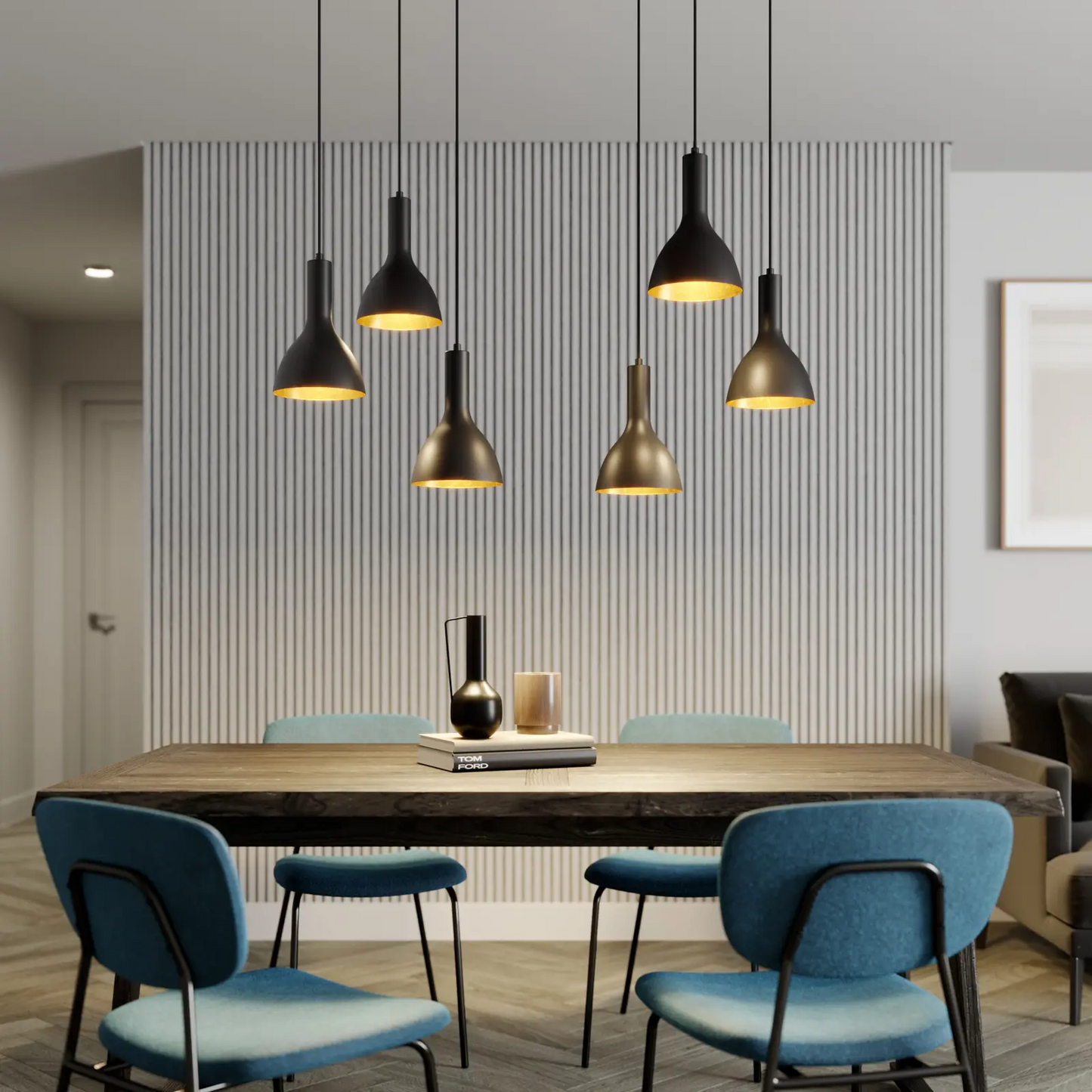 Archchio Cosmina pakabinamas šviestuvas, 3 lempučių. apvalus juodas