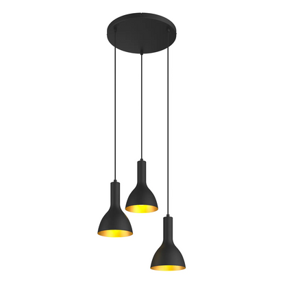 Archchio Cosmina pakabinamas šviestuvas, 3 lempučių. apvalus juodas