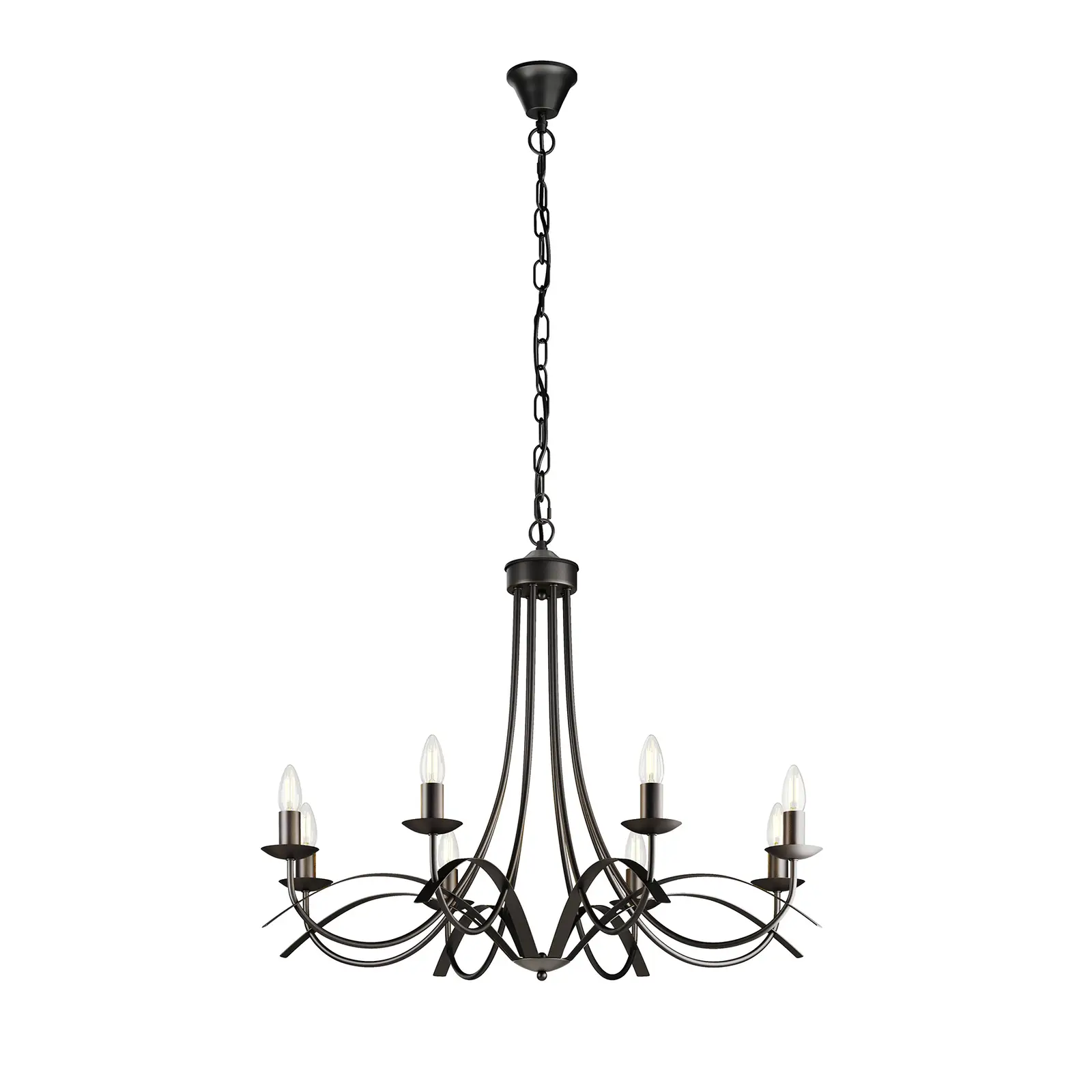 Lindby Amonja sietynas, 8 šviestuvai, ruda