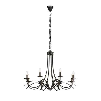 Lindby Amonja sietynas, 8 šviestuvai, ruda