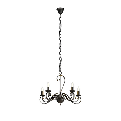 Lindby Shervan sietynas, 5 žibintai, ruda