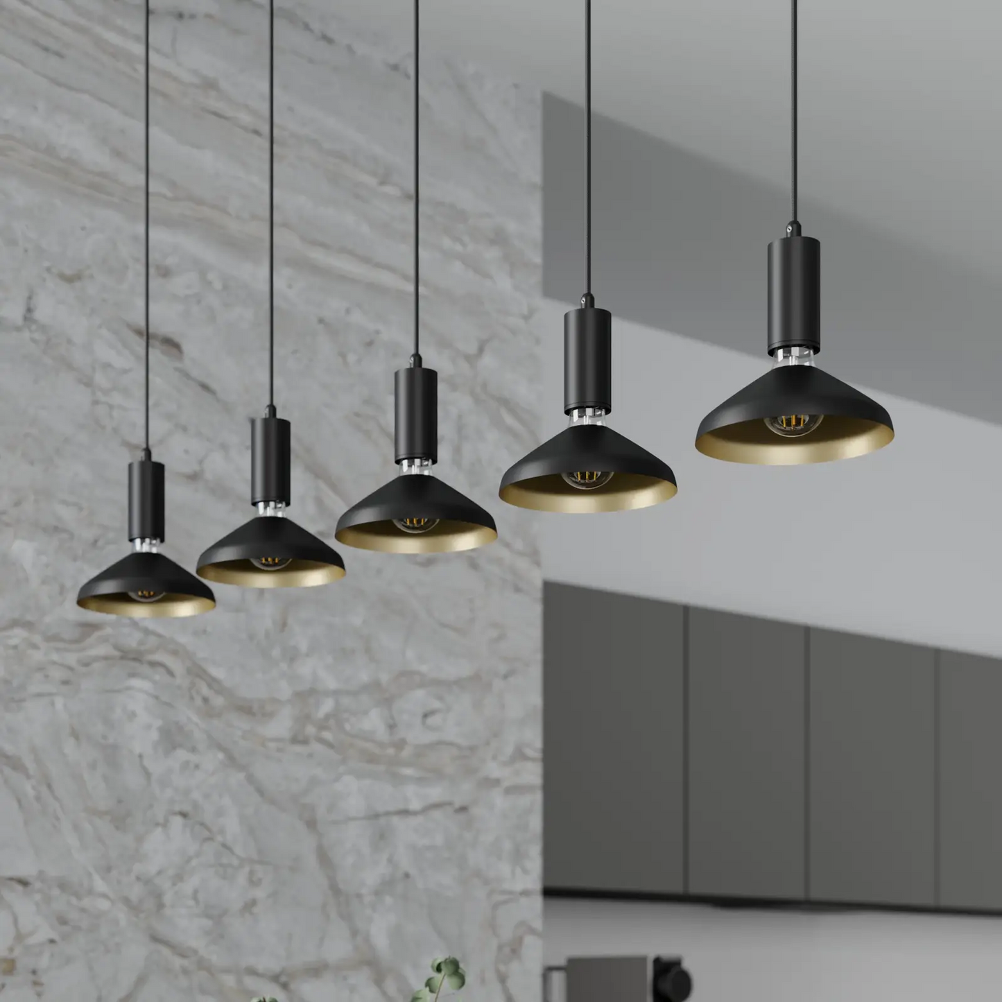 Archchio Jaika pakabinamas šviestuvas, penkių lempučių, juodas