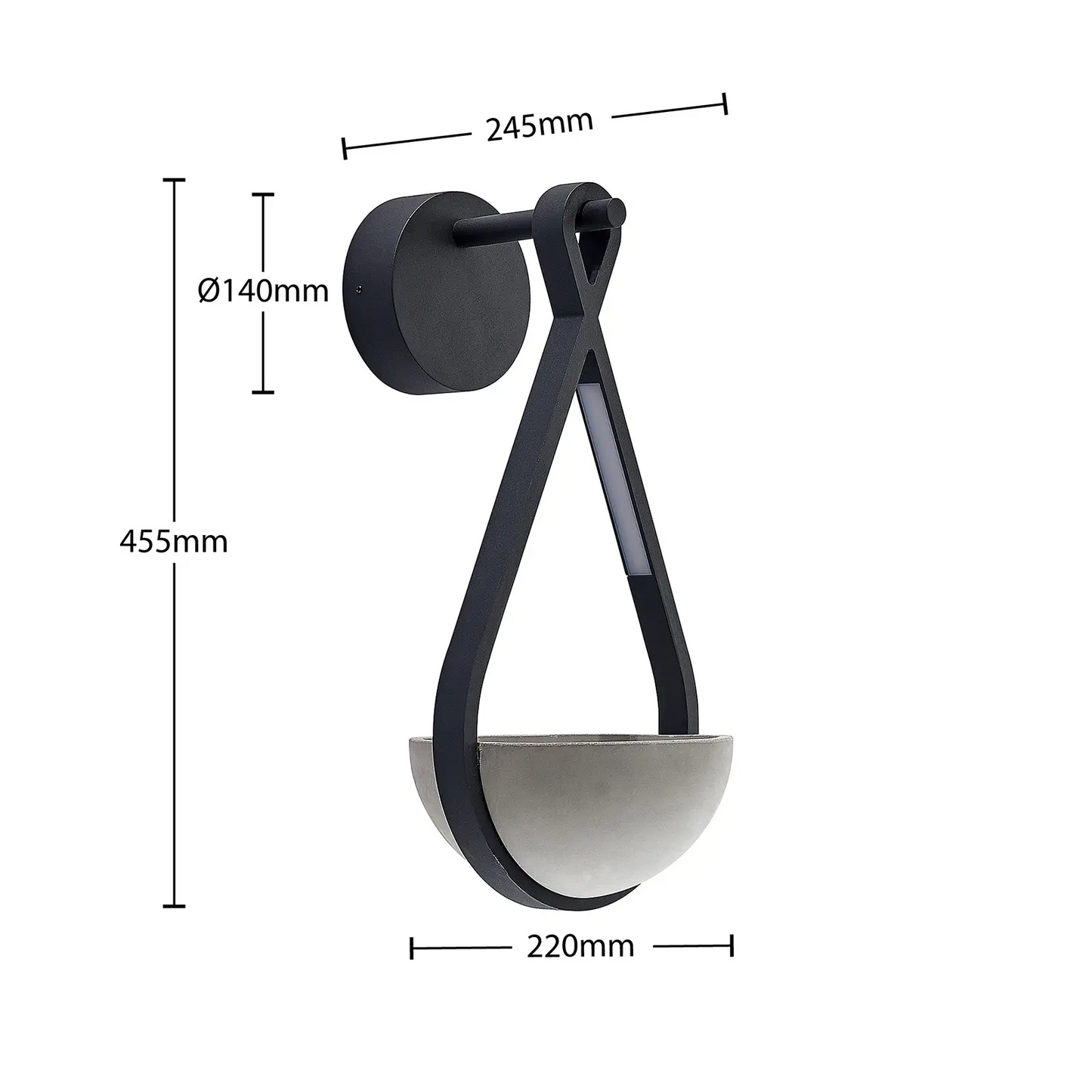 Lucande Florka LED lauko sieninis šviestuvas, pakabinamas krepšelis