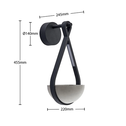 Lucande Florka LED lauko sieninis šviestuvas, pakabinamas krepšelis