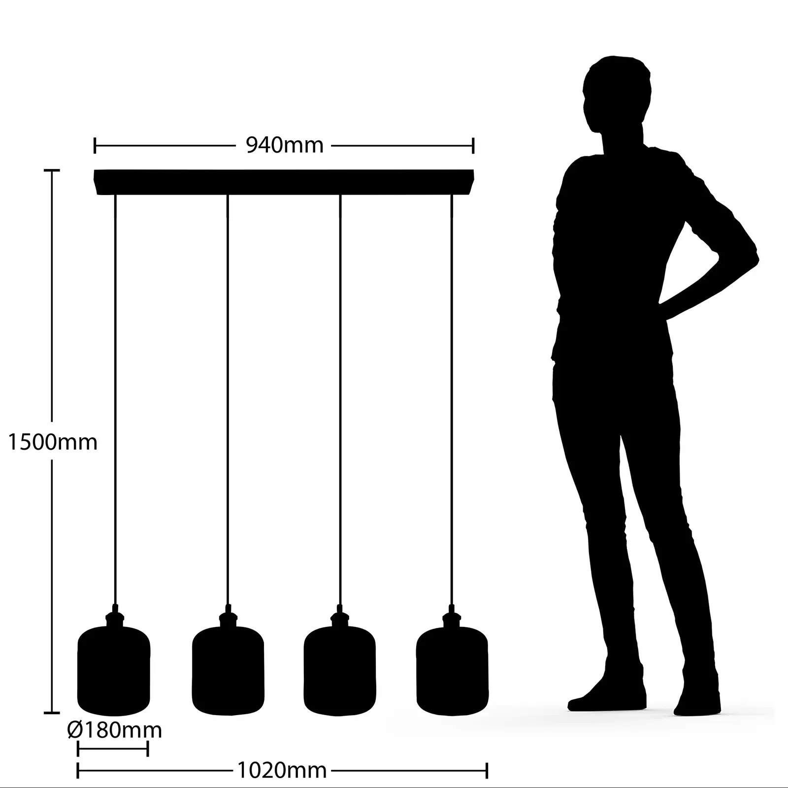 Lindby Tallinn pakabinamas šviestuvas, blizgūs atspalviai