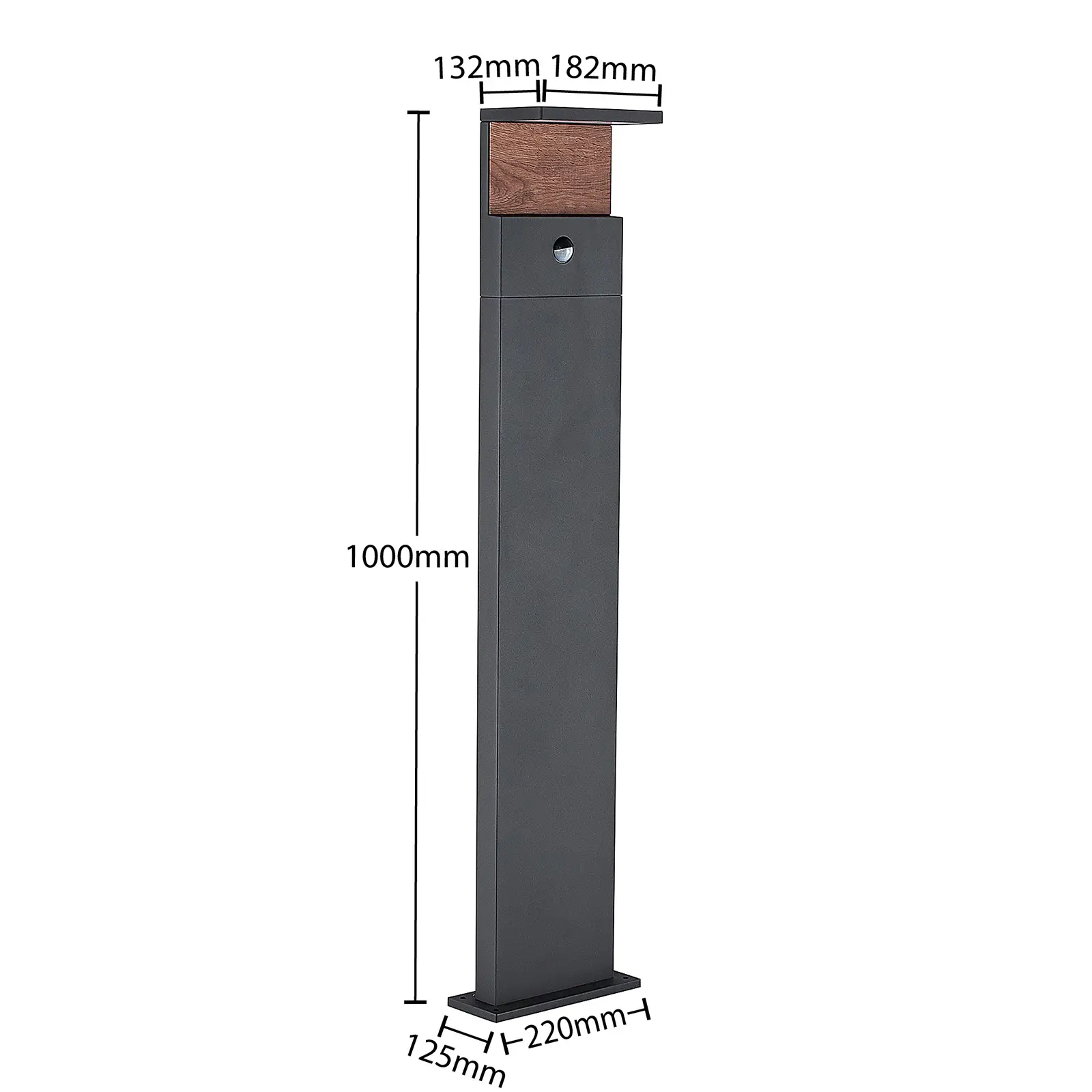 Lucande Lignus LED kelio šviestuvas, judesio detektorius