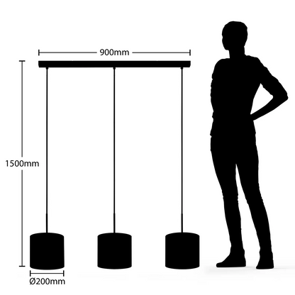 Lindby Trinika tekstilinis baltos spalvos pakabinamas šviestuvas