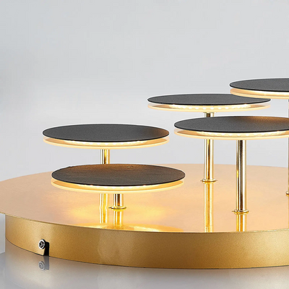 Lindby Casni LED lubų šviestuvas, juodos ir auksinės spalvos