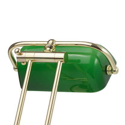 Banker lempa Steve su žaliu stiklo gaubtu