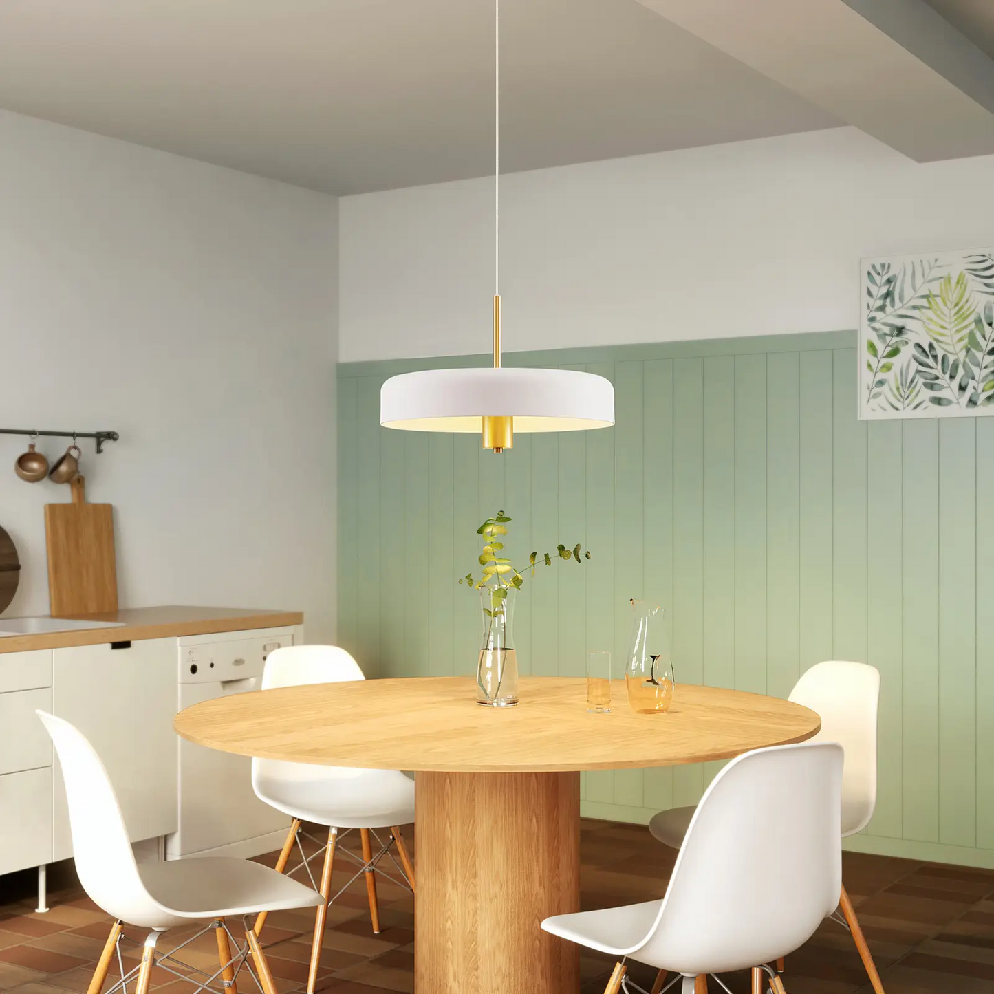 Lucande Filoreta pakabinamas šviestuvas, 45 cm, baltas