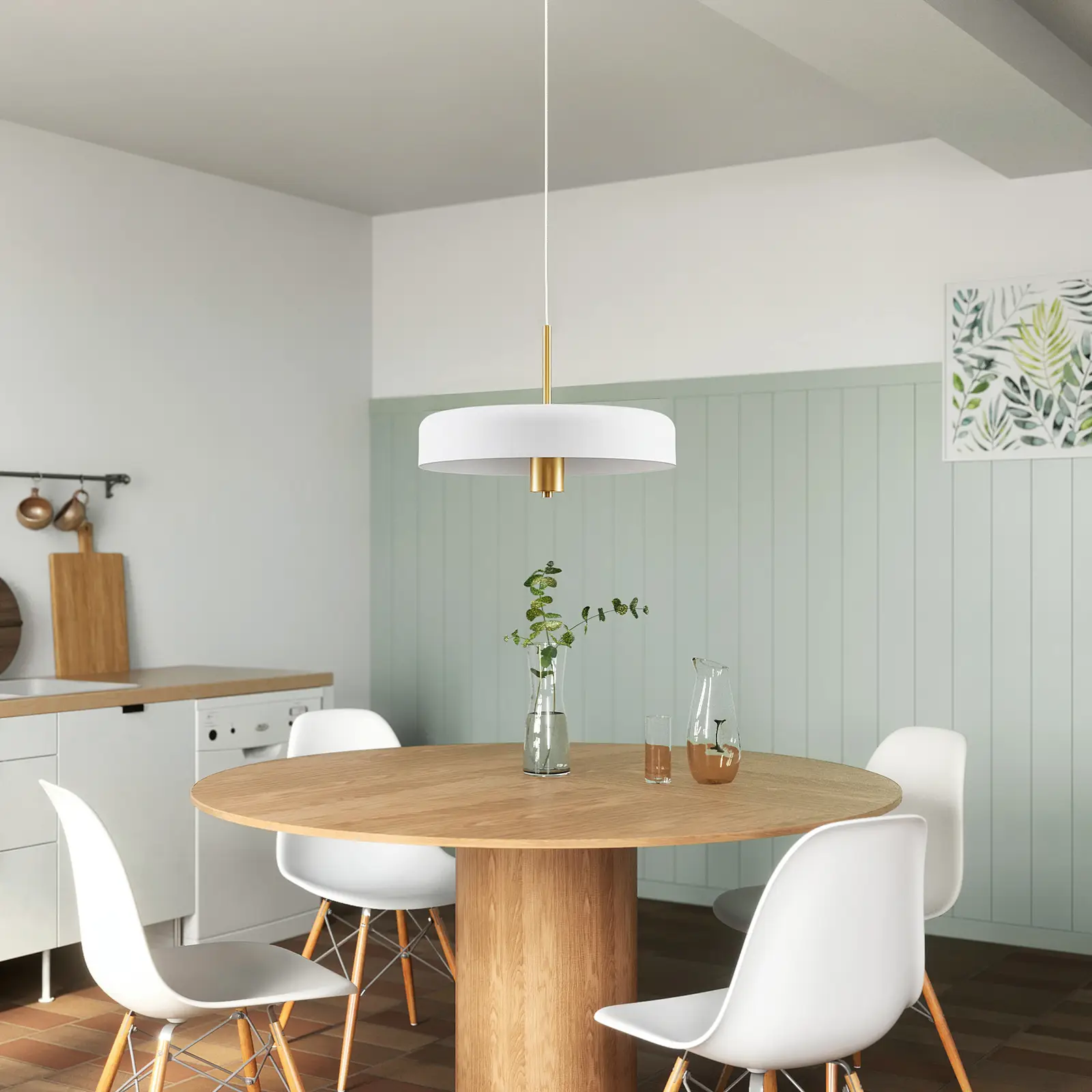 Lucande Filoreta pakabinamas šviestuvas, 45 cm, baltas