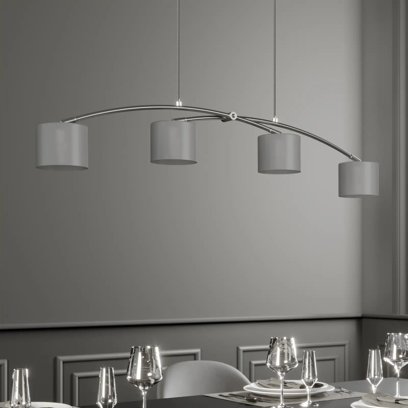 Lucande Juljana pakabinamas šviestuvas, 4 lempučių, stiklo gaubtai