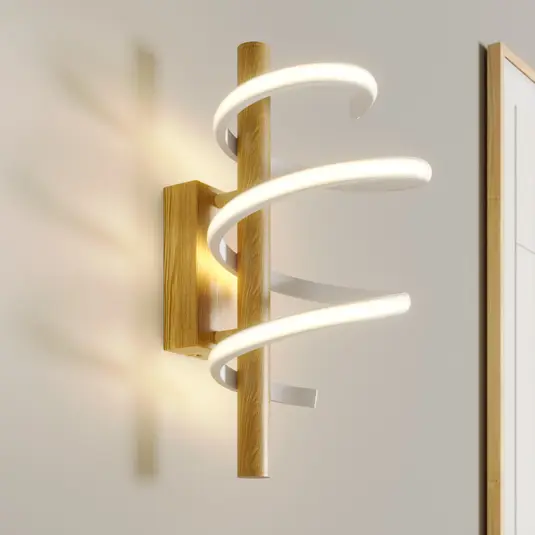 Lucande Milora LED lubinis šviestuvas 40 cm, ąžuolas