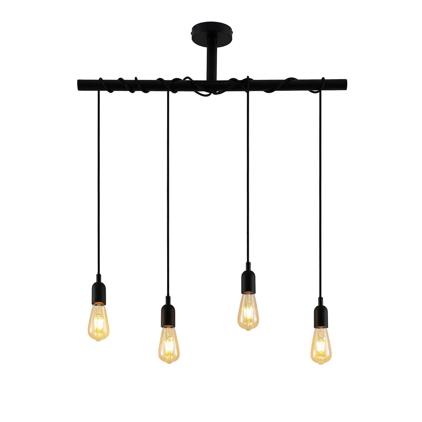 Lindby Kravos pakabinamas šviestuvas 4 šviečia juodos spalvos