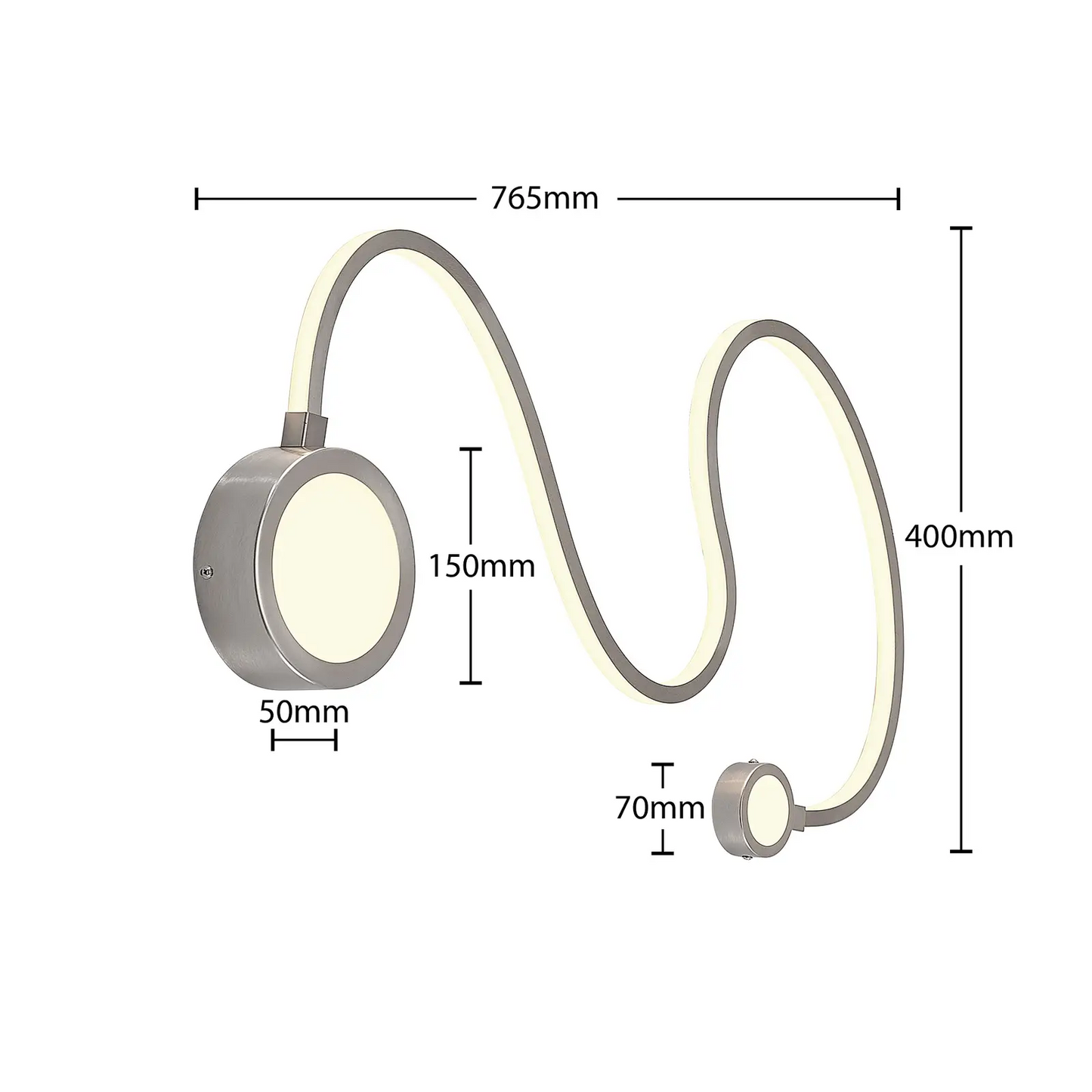 Lindby Rion LED sieninis šviestuvas, nikelis