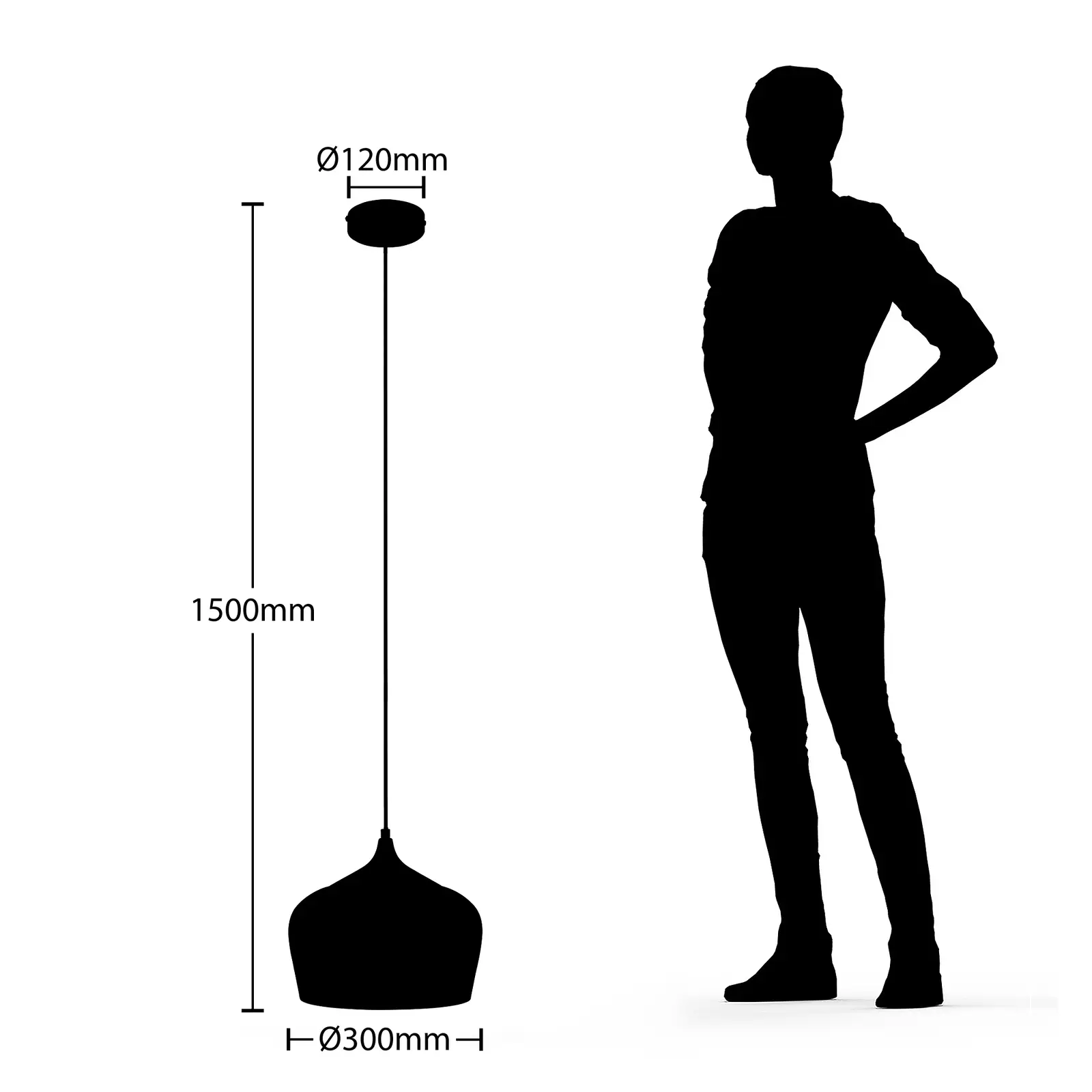 Lindby Vilsera pakabinamas šviestuvas juodos spalvos