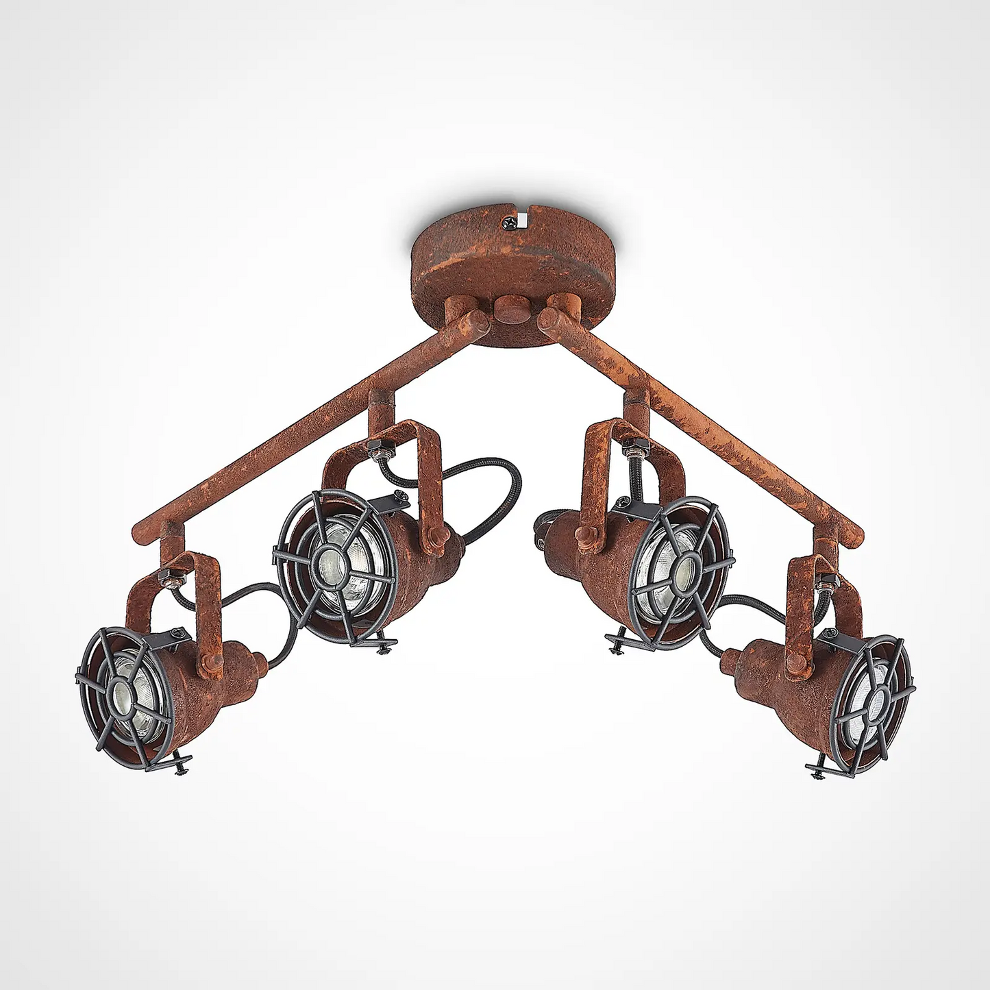 Rūdžių išvaizda Lindby Scabra lubų vieta, keturi žibintai