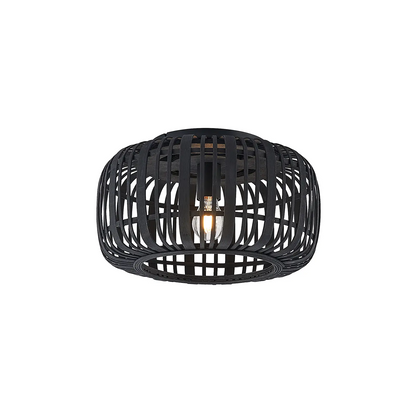 Lindby Canyana lubinis šviestuvas pagamintas iš rotango, juodas