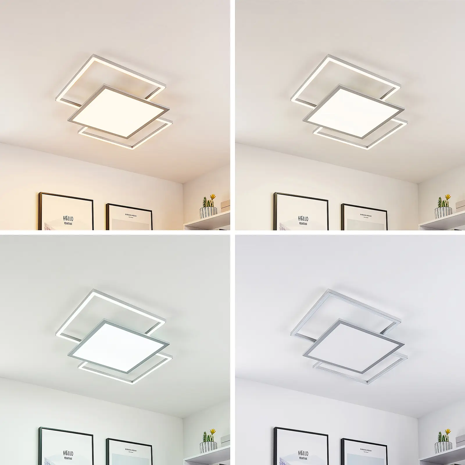 Lucande Ciaran LED lubų lempa, kvadratinė, CCT