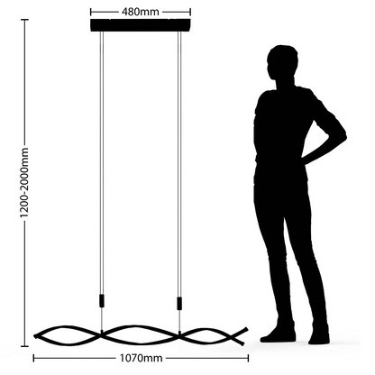 Lindby Welina LED pakabinamas šviestuvas, reguliuojamo aukščio