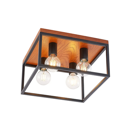 Lindby Miravi lubinis šviestuvas, medinis, keturių lempučių