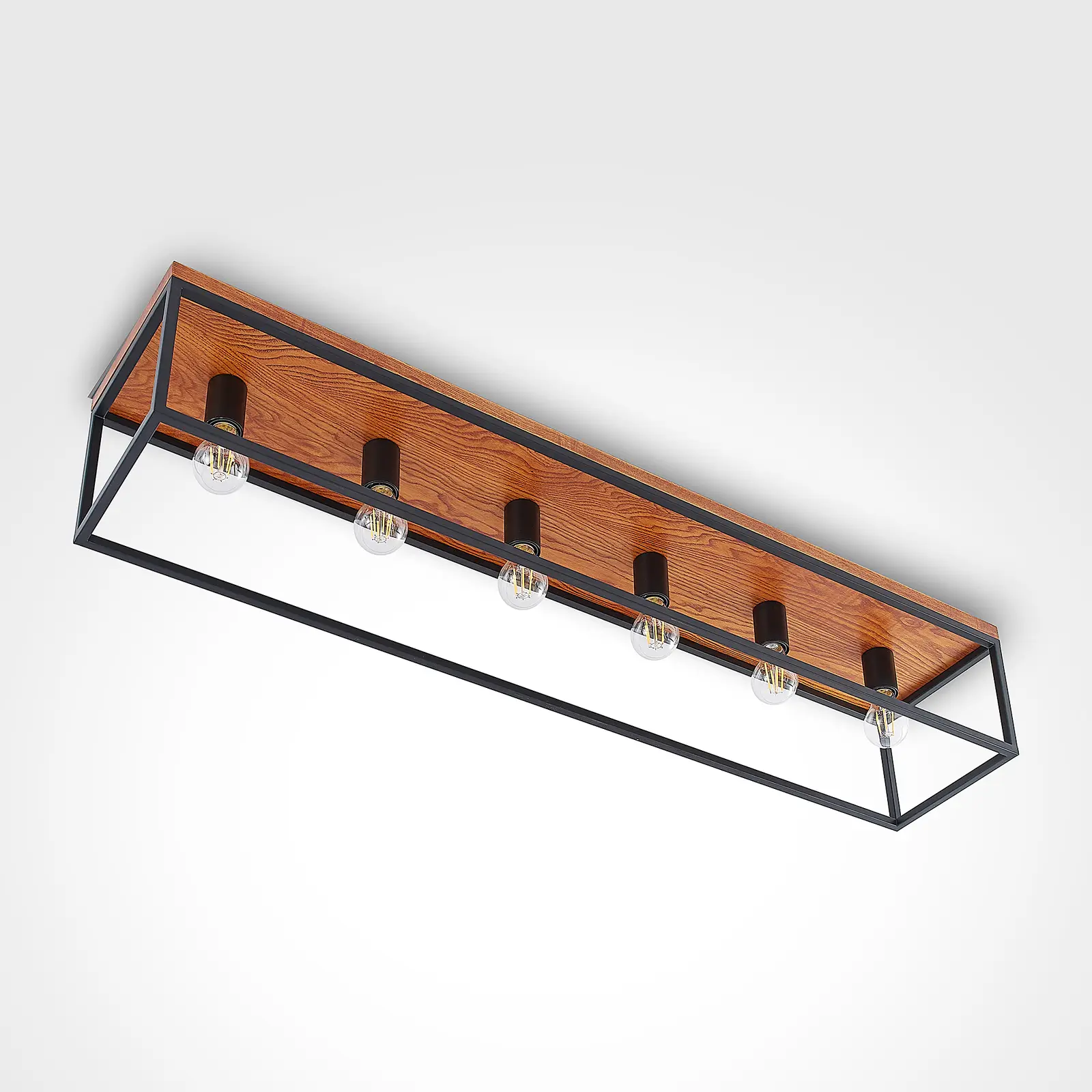 Lindby Miravi lubinis šviestuvas, medinis, šešių šviesos šaltinių