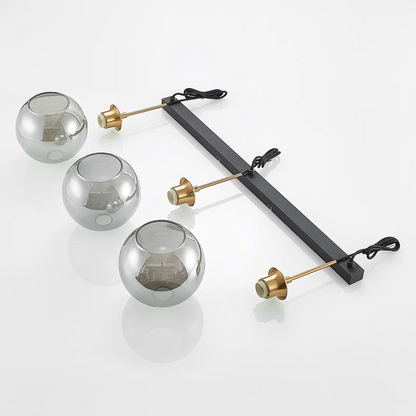 Lindby Hiwana pakabinamas šviestuvas, 3 rūkyto stiklo sferos