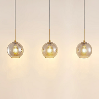 Lindby Hiwana pakabinamas šviestuvas, 3 rūkyto stiklo sferos