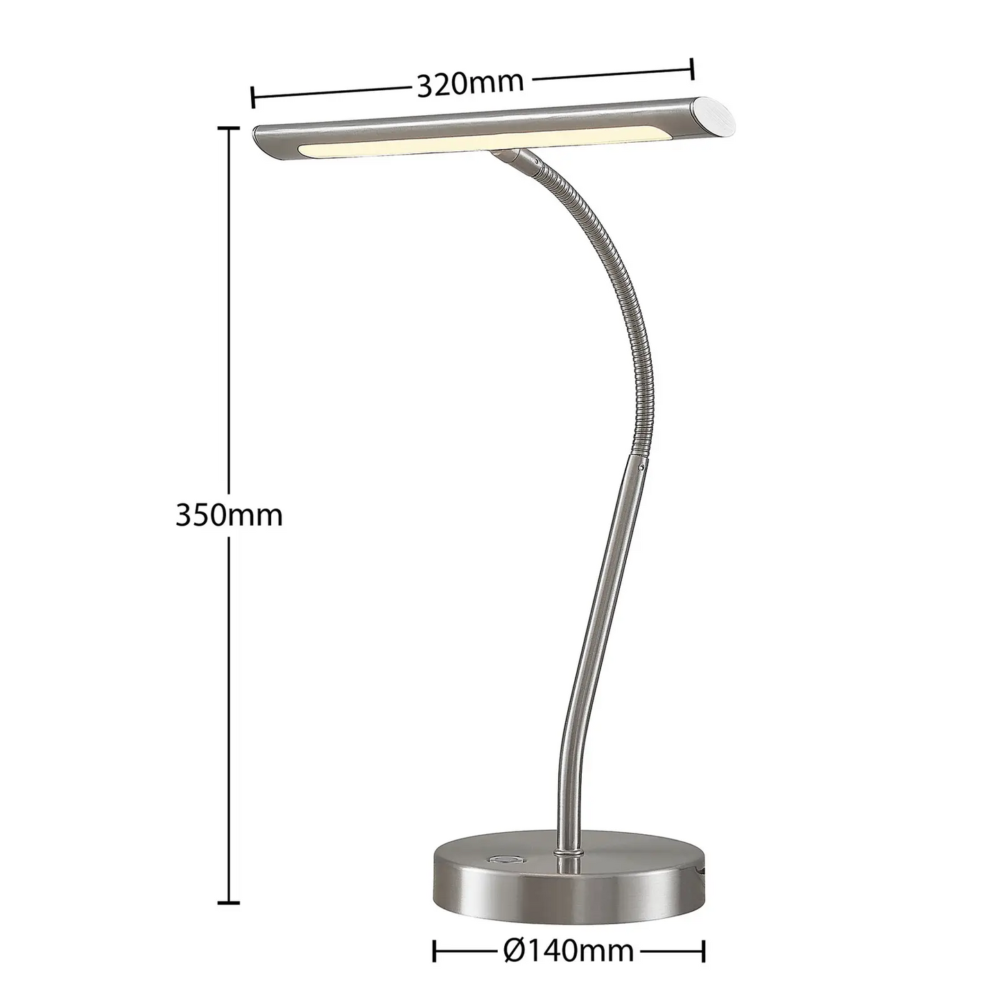 Lindby Nikali LED stalinė lempa, nikelis