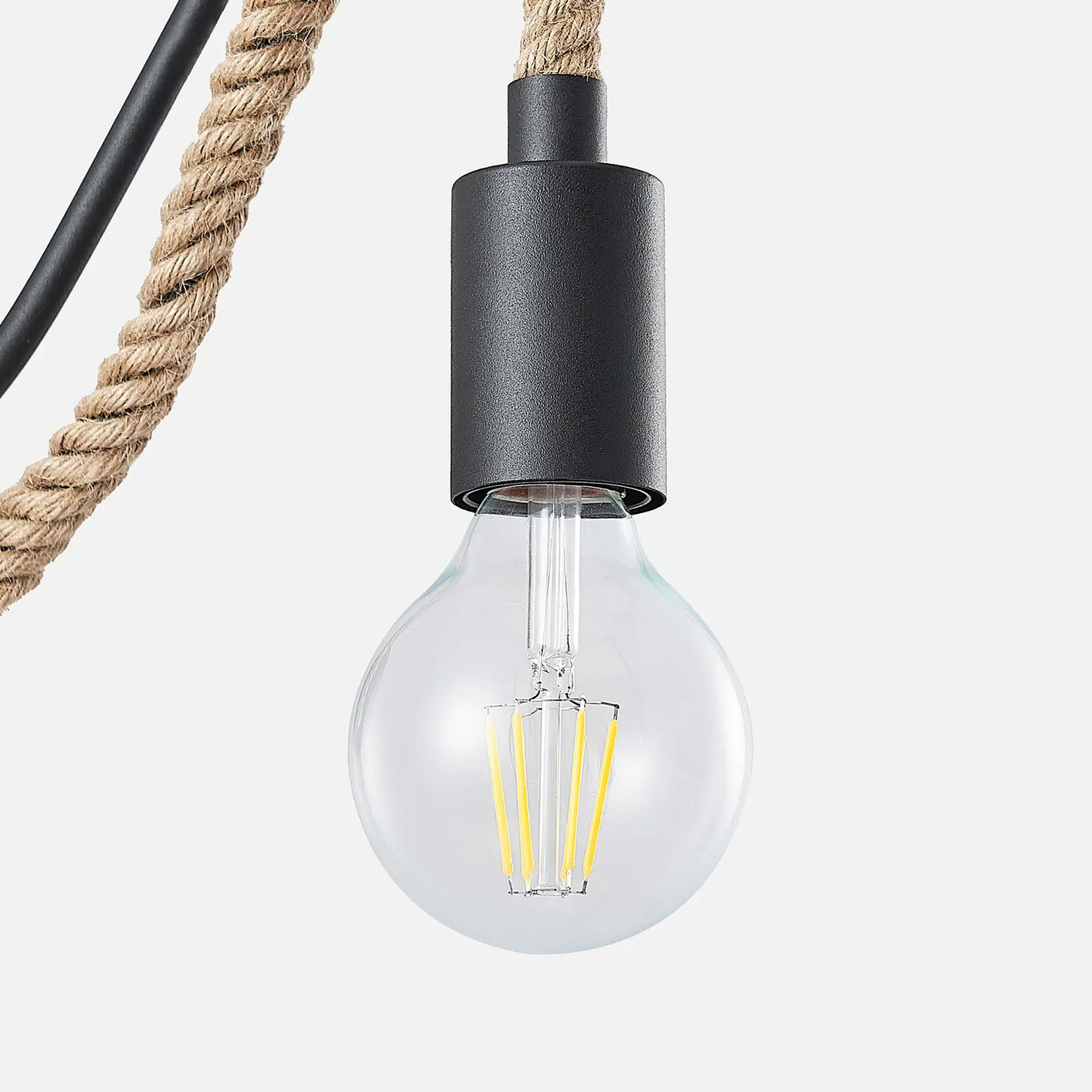 Lucande Ropina sieninis šviestuvas su kanapine virve
